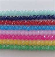 8 x 40 cm. facet glasperle strenge